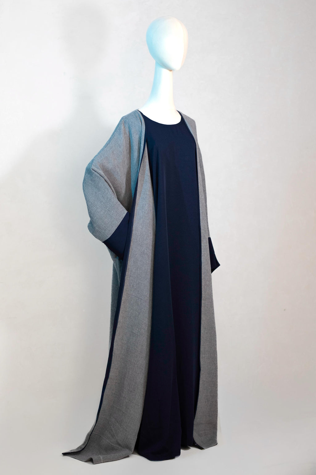 Kimonoset Raqiyah - Marine Blue/Grey